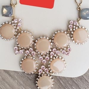 Peach color One Wink bib necklace